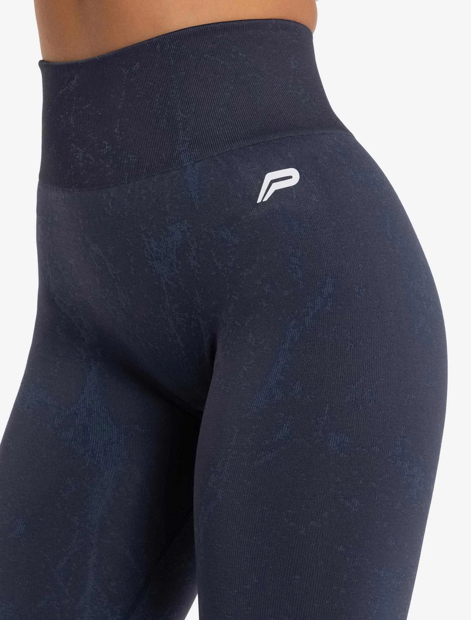 Marble Seamless Leggings - Navy