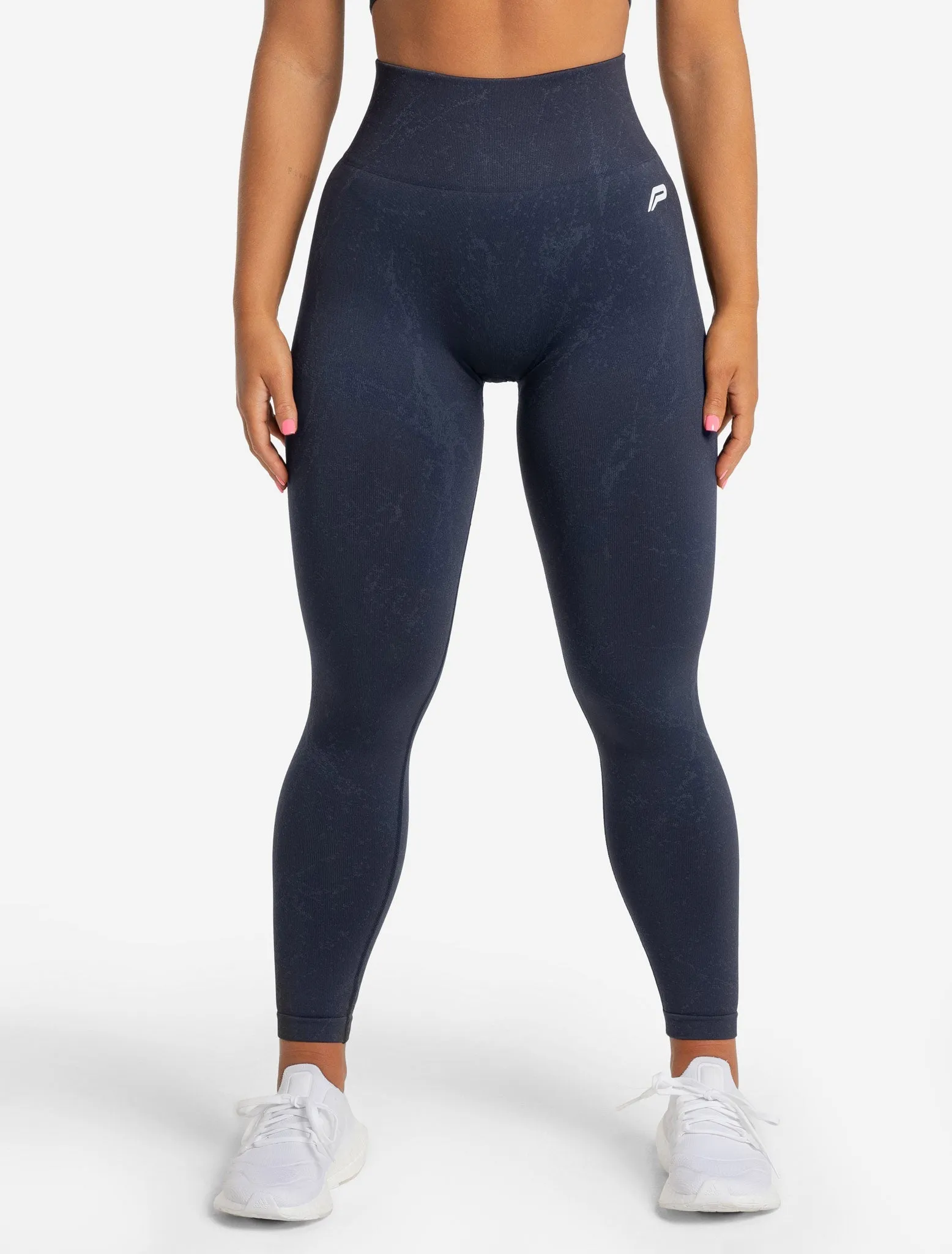 Marble Seamless Leggings - Navy