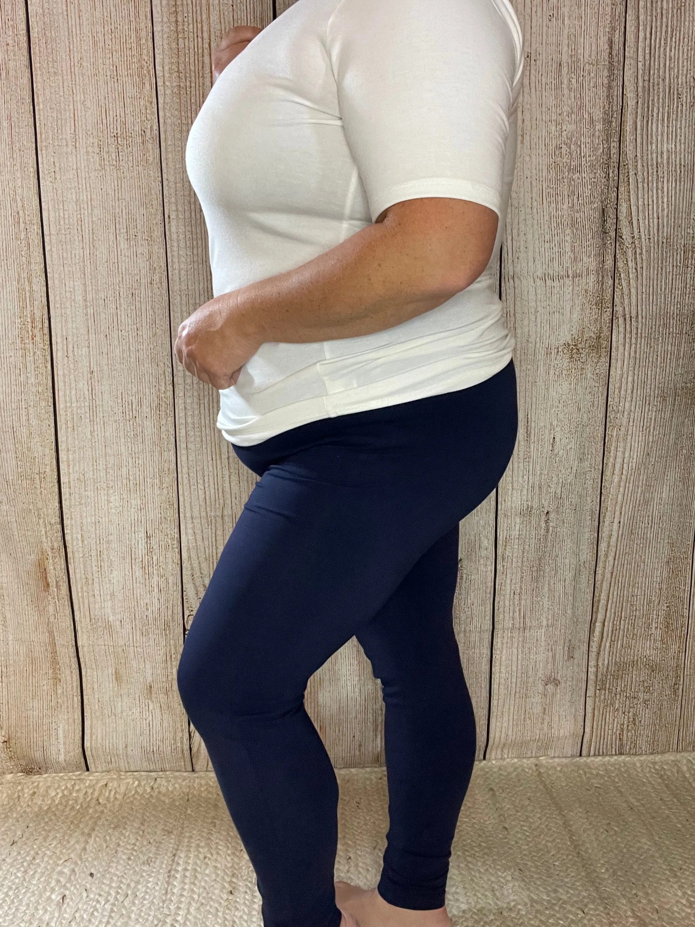 Navy Cotton Leggings