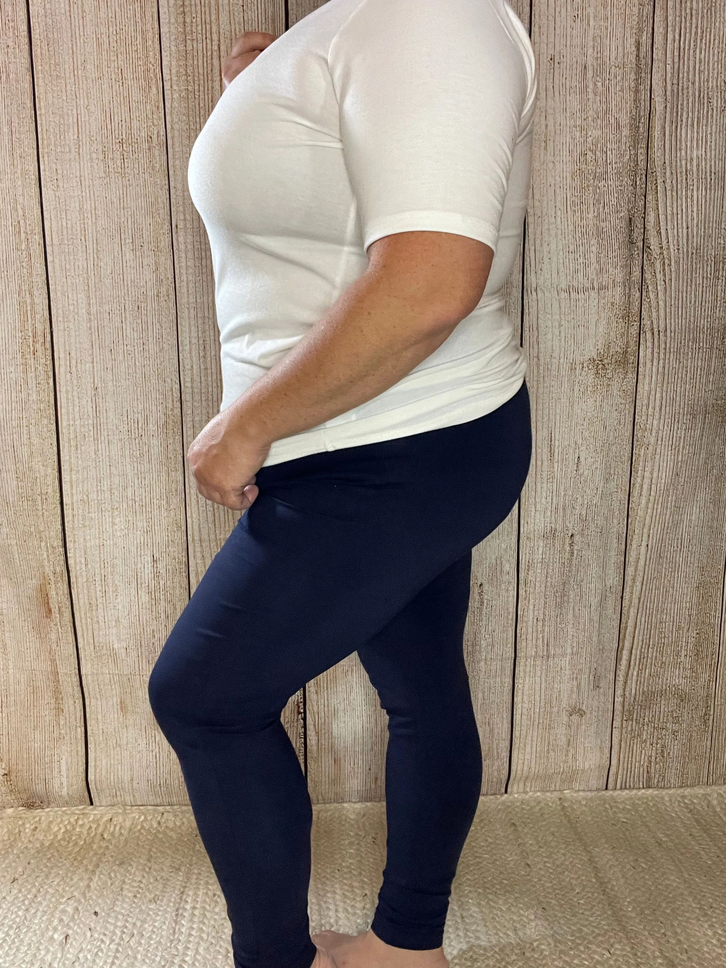 Navy Cotton Leggings