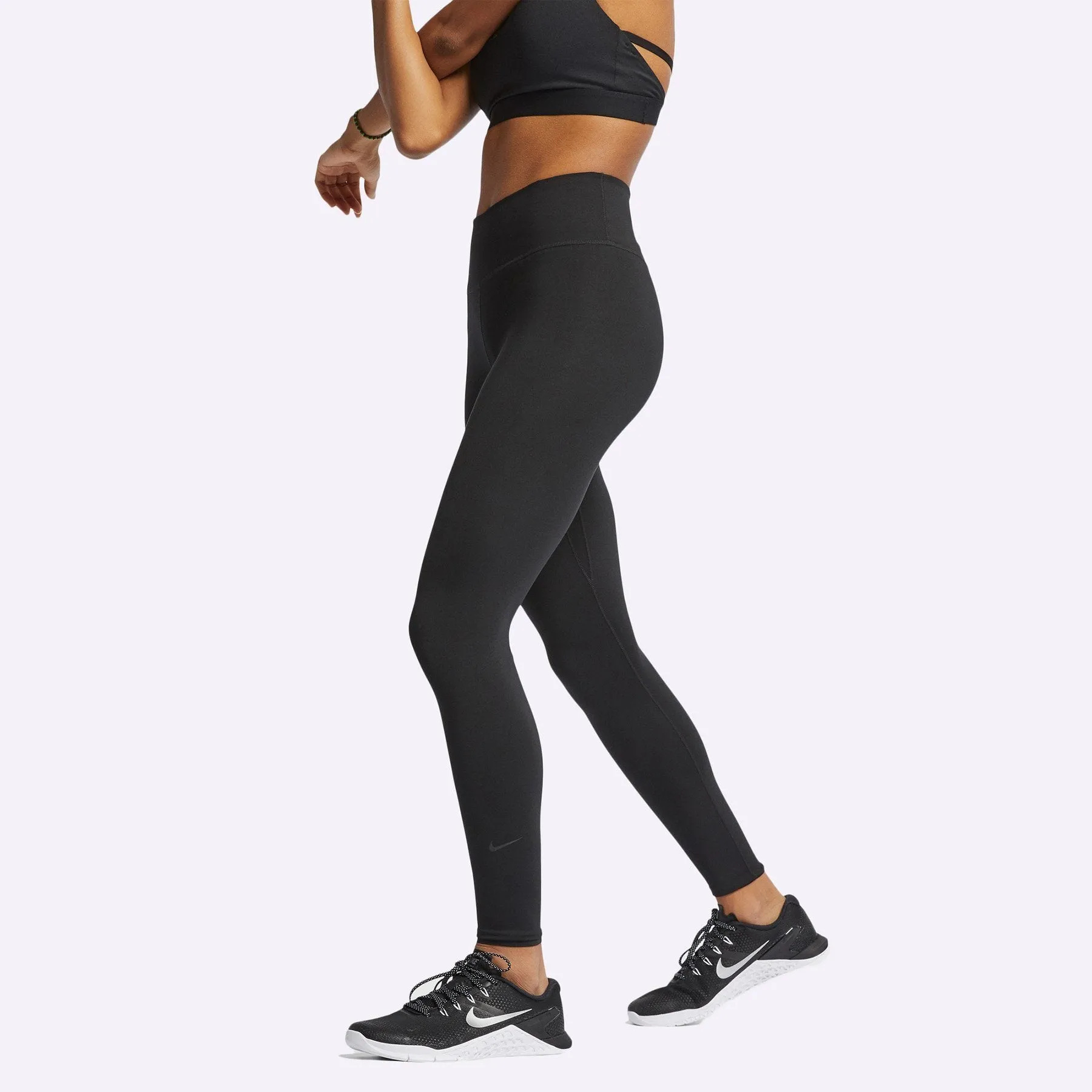 Nike - One Luxe - Women's Mid-Rise Tights - BLACK/CLEAR