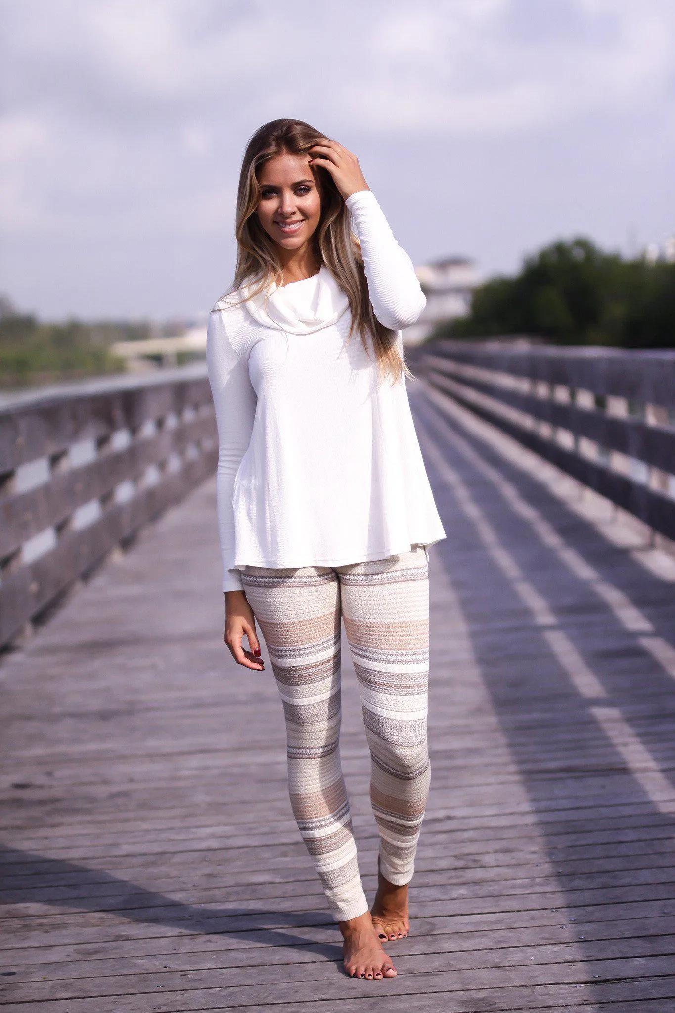 Oatmeal Printed Leggings