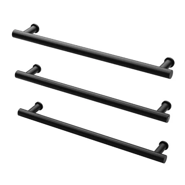 Phoenix Heated Triple Towel Rail Round 800mm - Matte Black