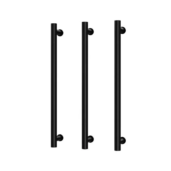 Phoenix Heated Triple Towel Rail Round 800mm - Matte Black