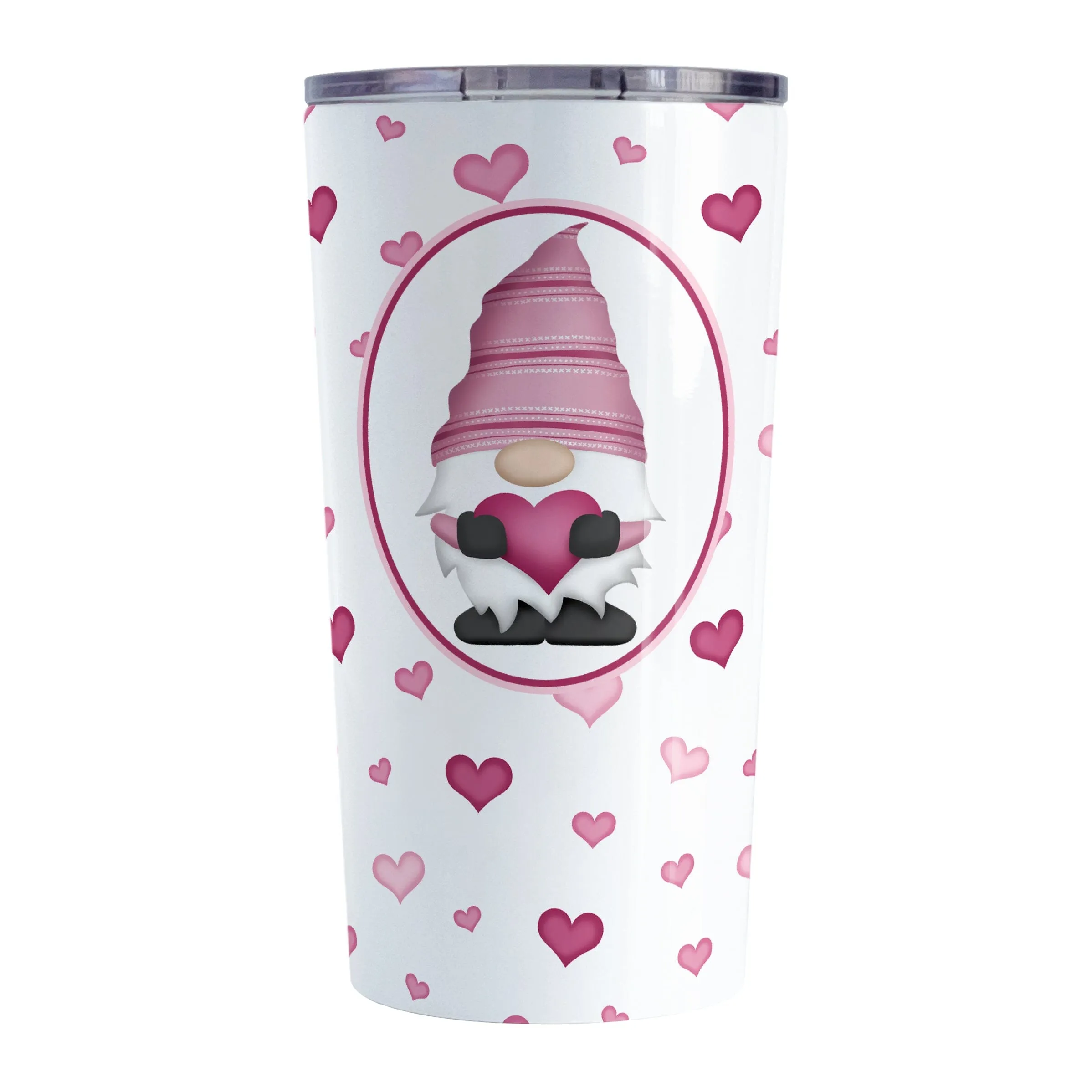 Pink Gnome Dainty Hearts Tumbler Cup