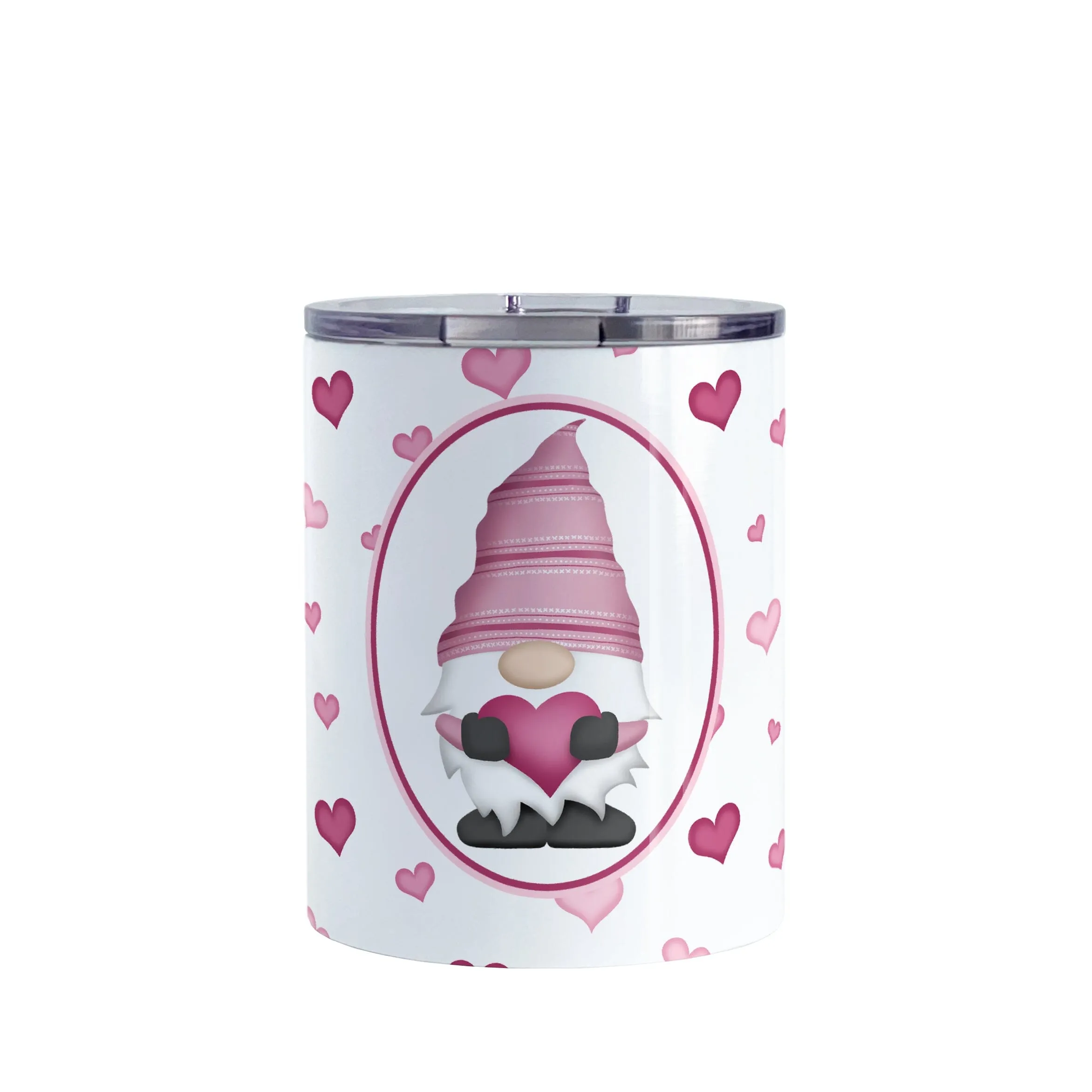 Pink Gnome Dainty Hearts Tumbler Cup