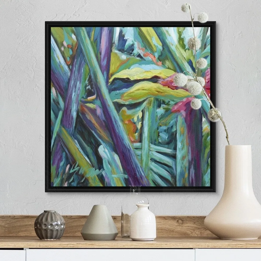 "Bula Bula I" Black Float Frame Canvas Art