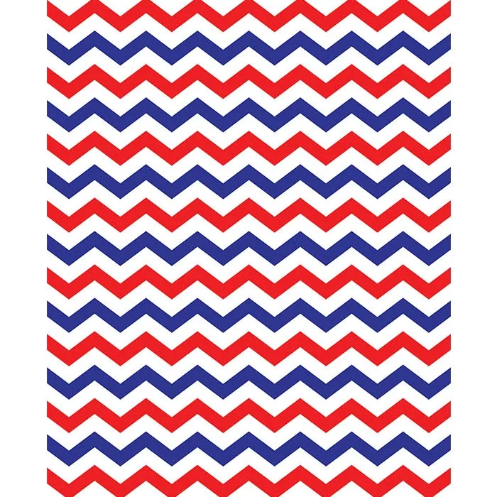 Red, White & Blue Chevron Printed  Backdrop