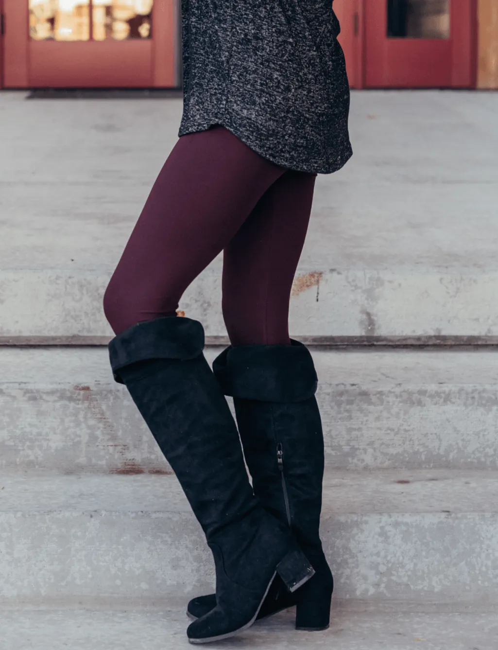 SA Exclusive Burgundy Solid Leggings