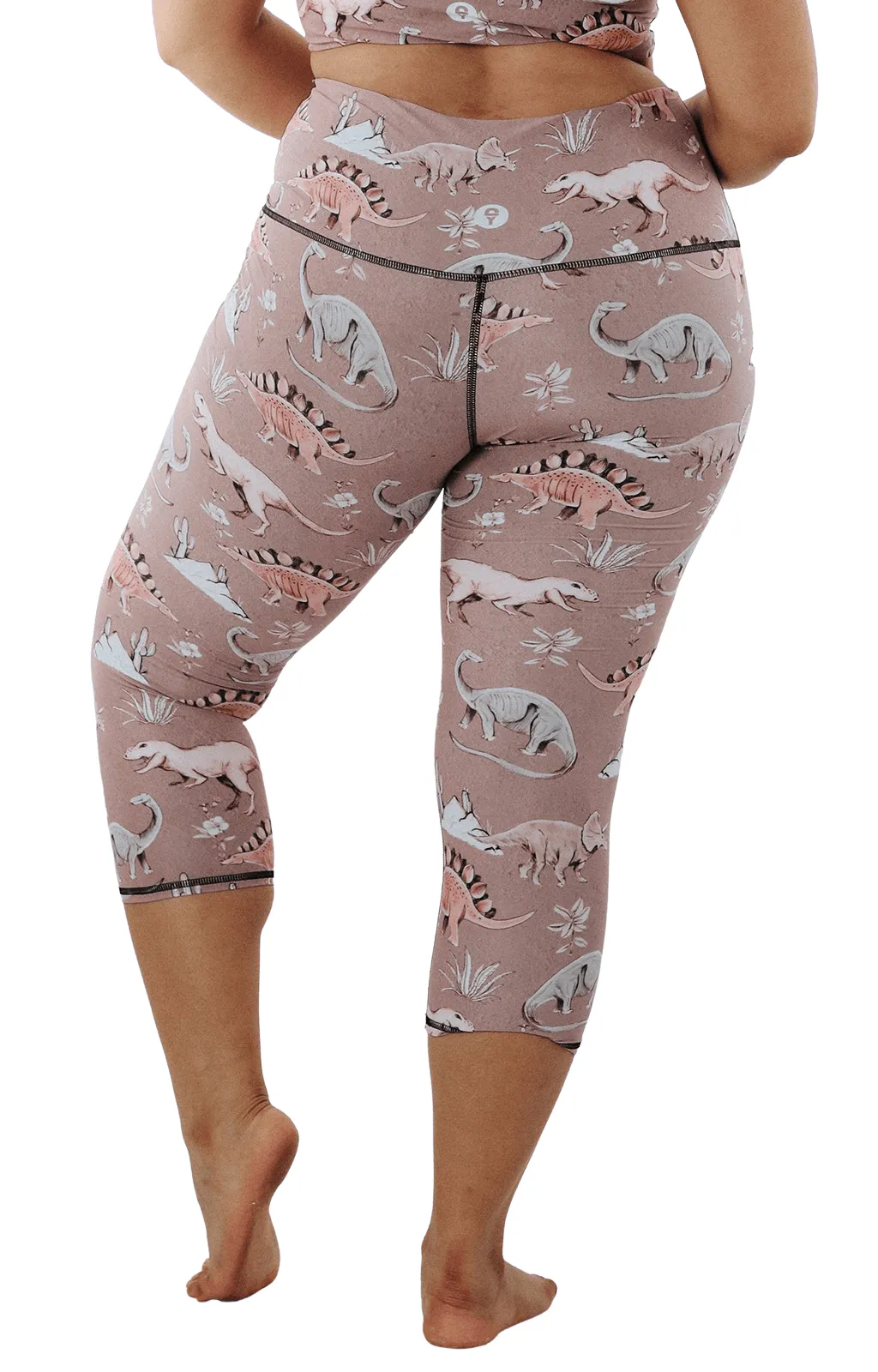 Stokasaurus Printed Yoga Crops