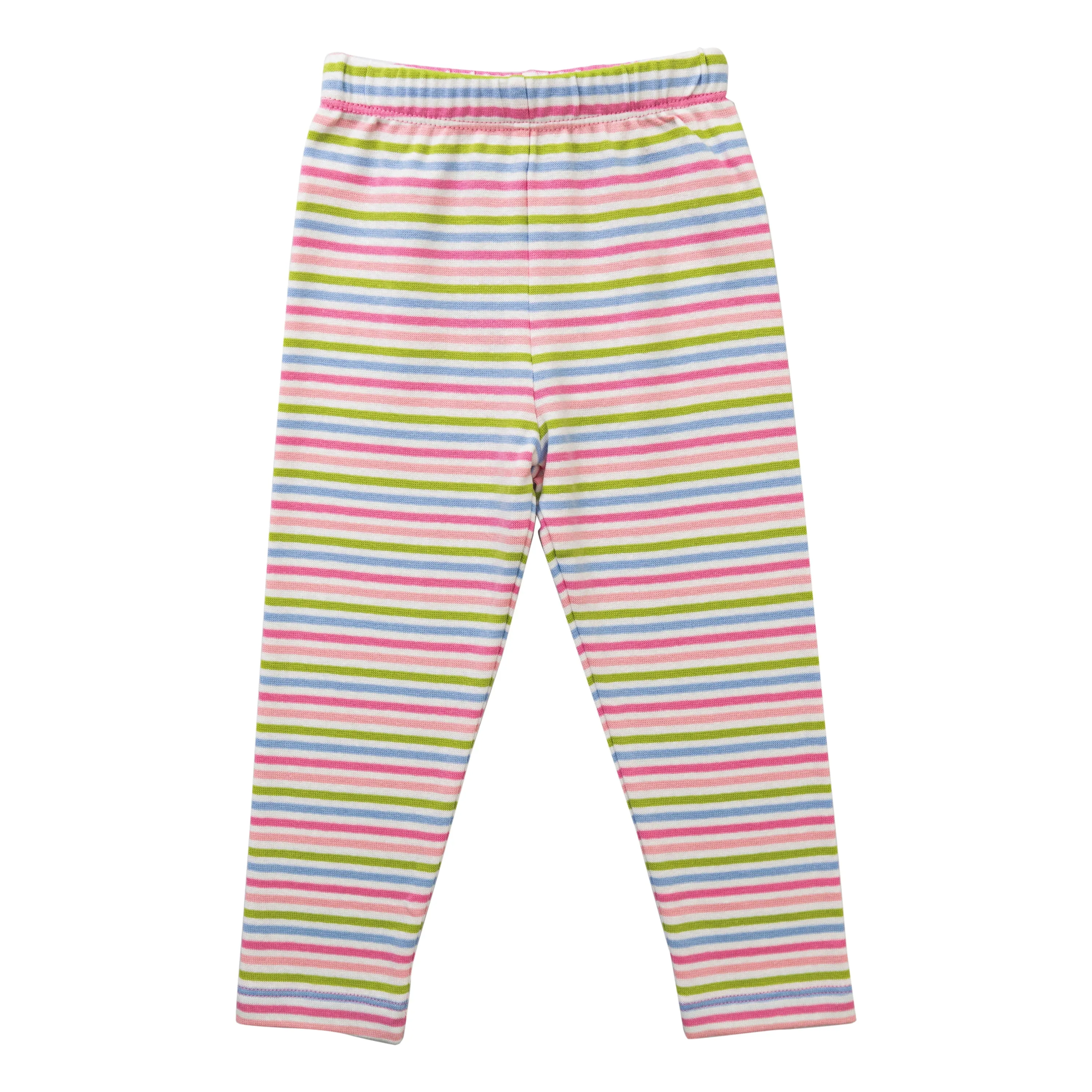 Straight Leggings -Pink Multi Stripe