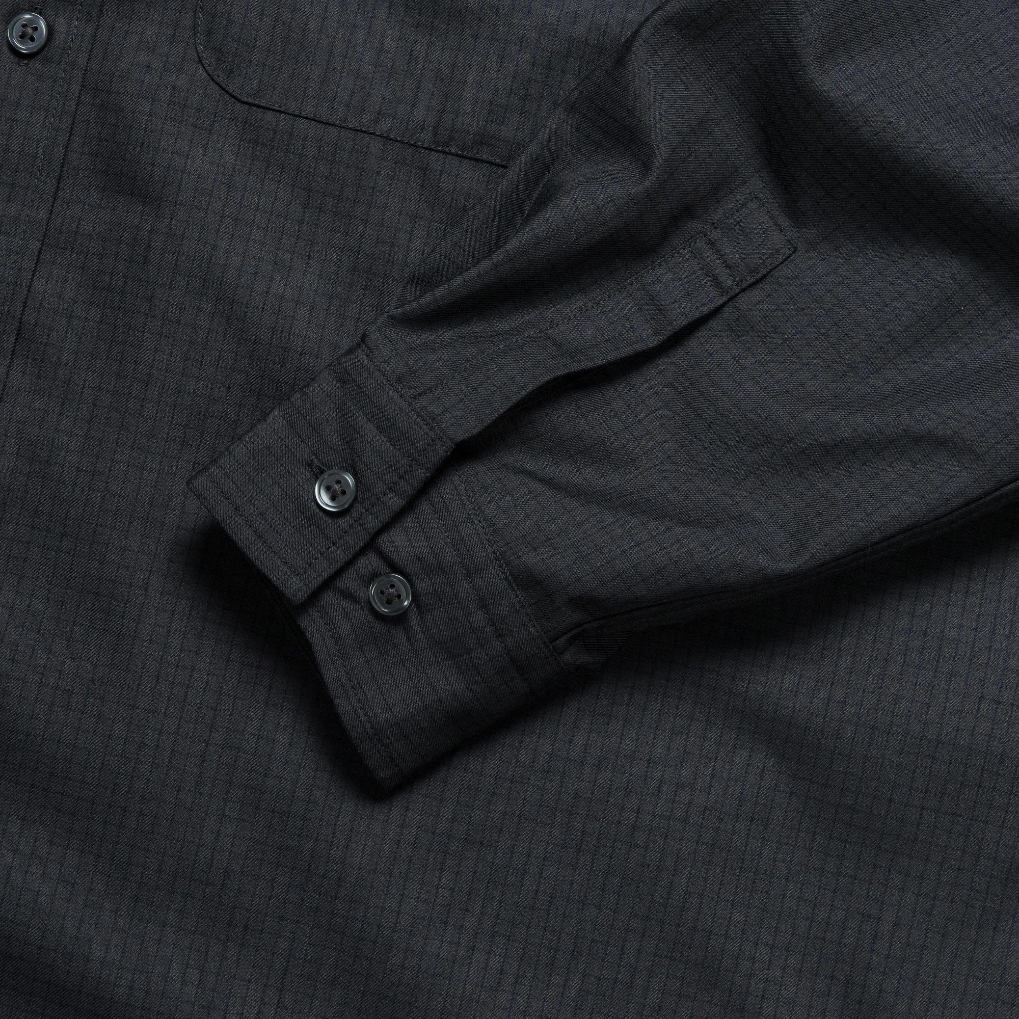 Tech Regular Collar Shirt - Graph Plaid Charcoal/Black