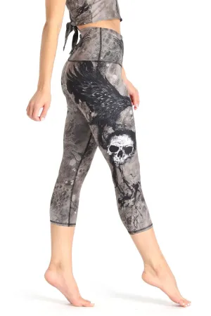 The Raven Printed Yoga Crops