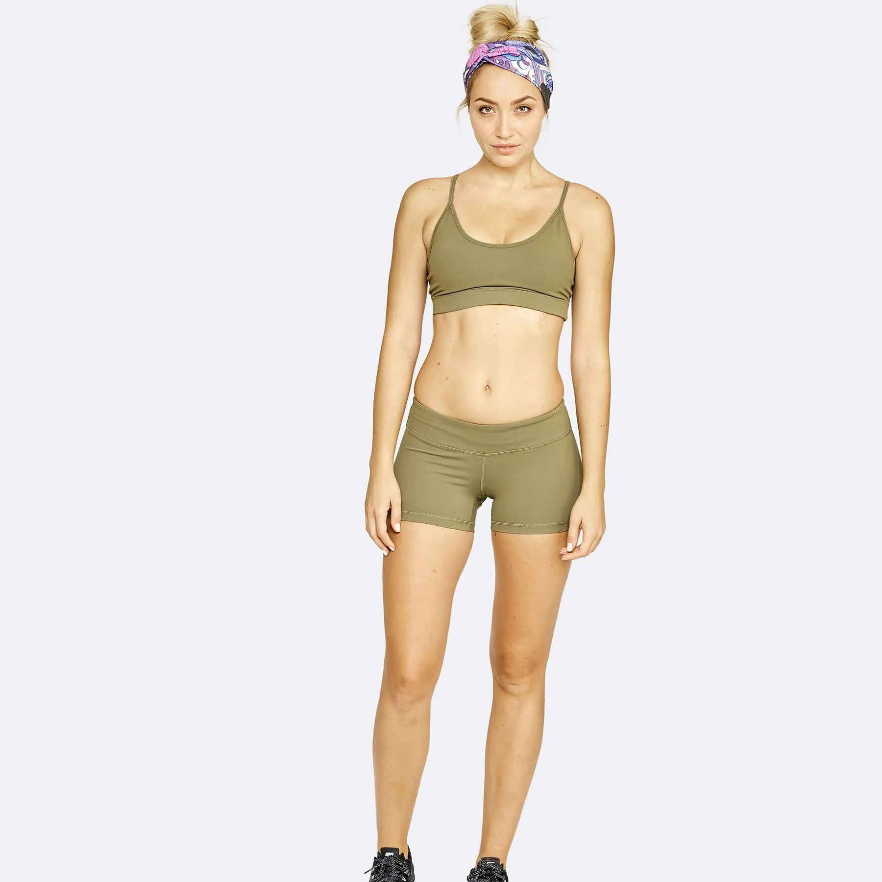 The WOD Life - Women's Swift Bra and Balance Shorts Set - Khaki