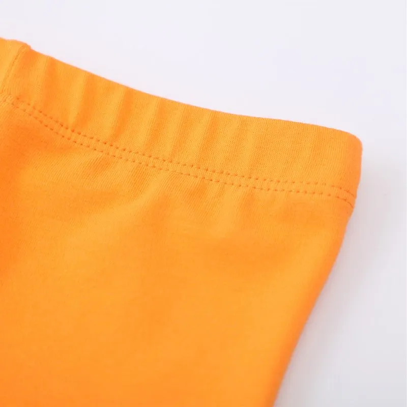 Toddler/Kid Girl's Orange Leggings with Lemon Design