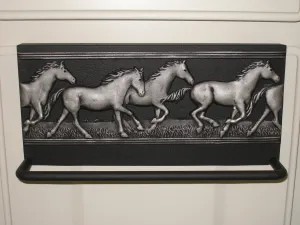 Towel Bar with Running horses Black