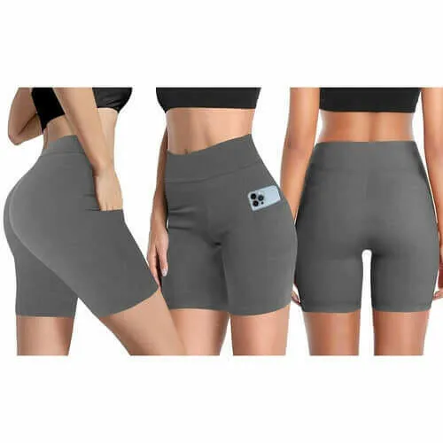 Womens High Waisted Yoga Workout Shorts