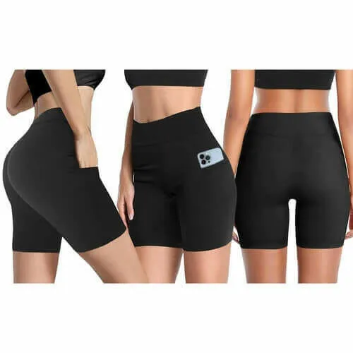 Womens High Waisted Yoga Workout Shorts