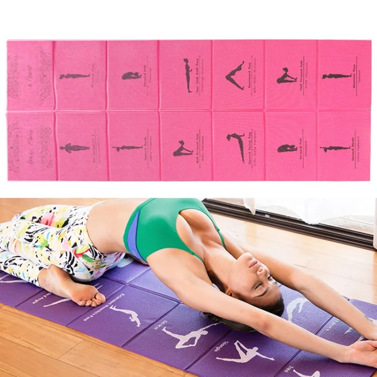 YM15C Portable Travel Thick Fold Yoga Pad Student Nnap Mat, Thickness: 5mm (Rose Red Print)