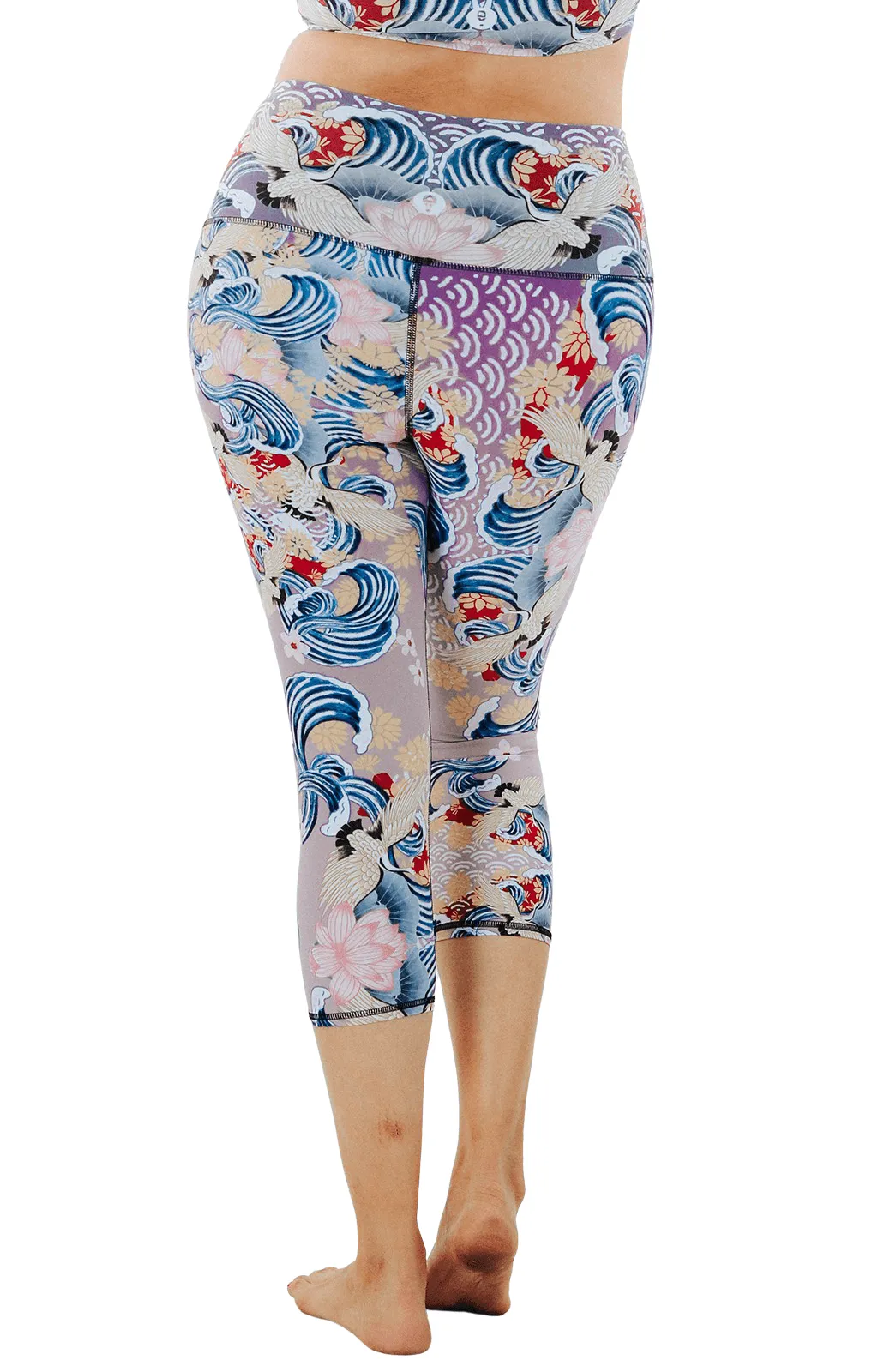 Zen Water Garden Printed Yoga Crops