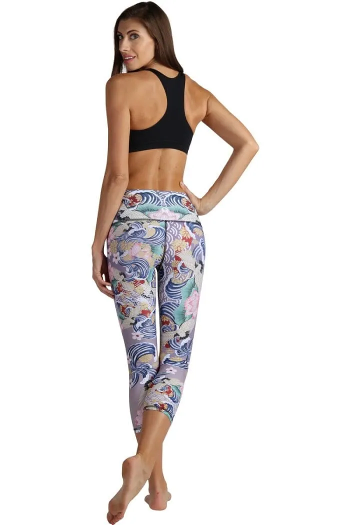 Zen Water Garden Printed Yoga Crops