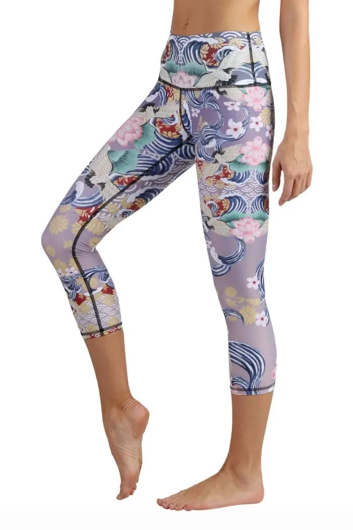 Zen Water Garden Printed Yoga Crops