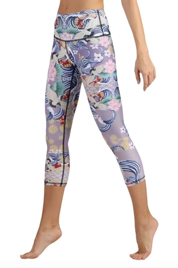 Zen Water Garden Printed Yoga Crops